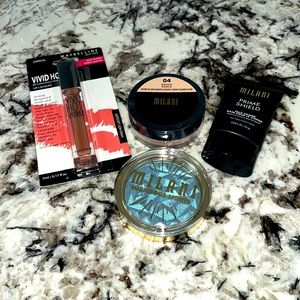 Lot set of 4 Milano maybelline highlighter lip lacquer ludicrous lights primer